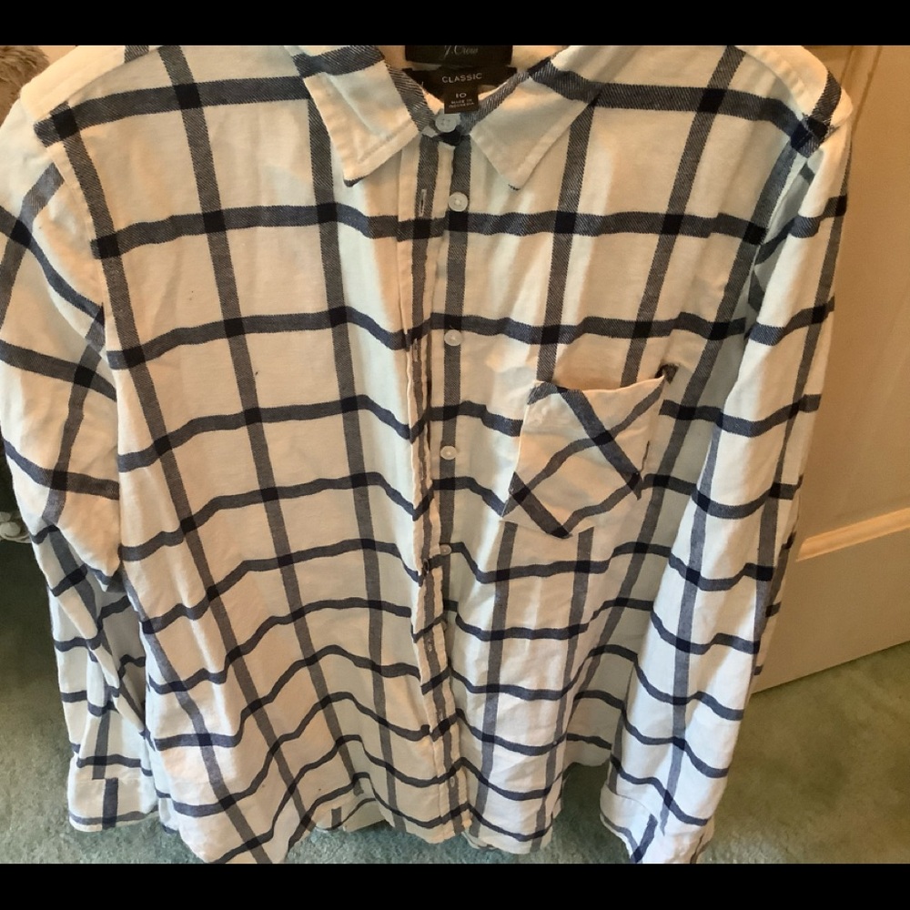 JCrew flannel plaid shirt.